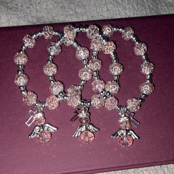 Blushing Guardian Angel Beaded Bracelet NEW - Picture 3 of 6